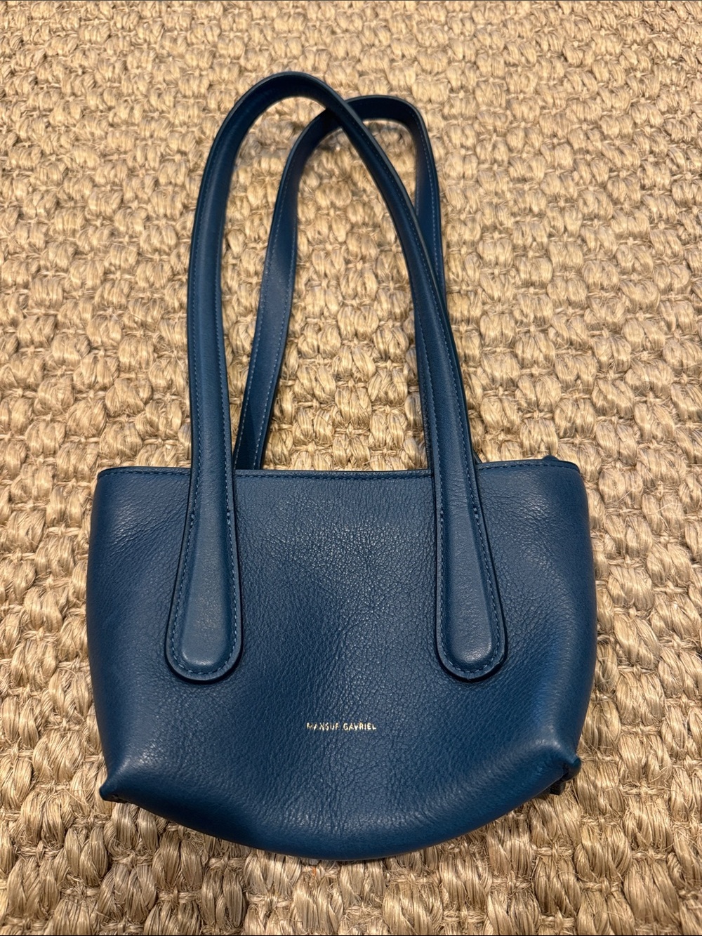 Mansur Gavriel Navy Blue Leather Shoulder Tote